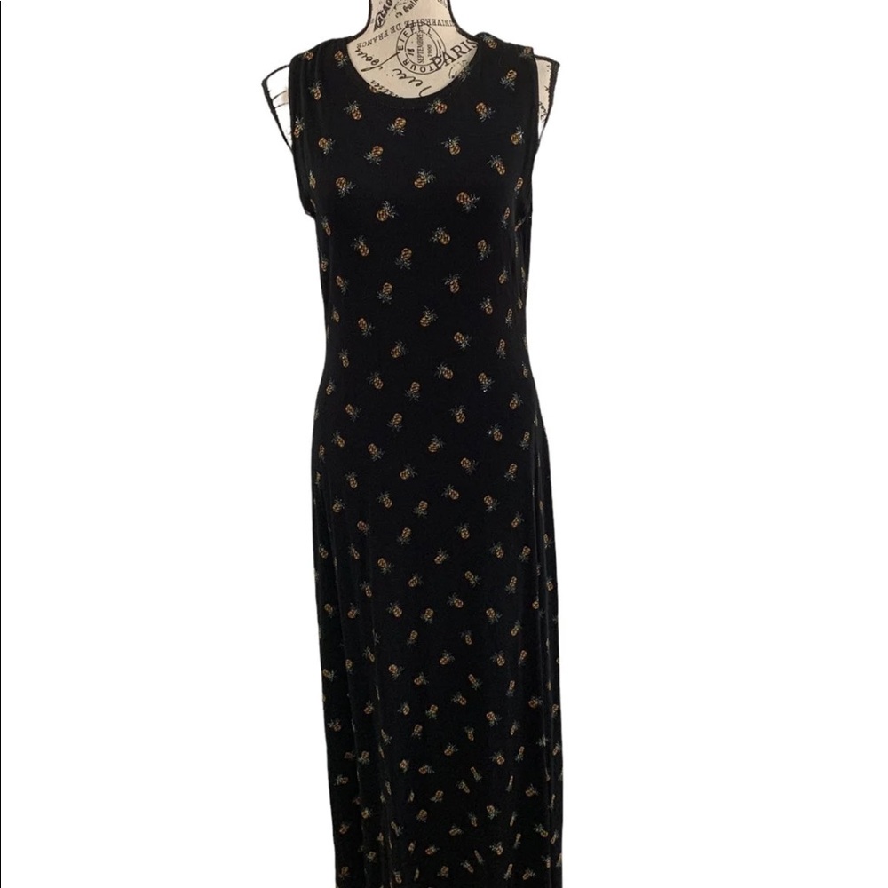 Ronni Nicole maxi evening pineapple dress